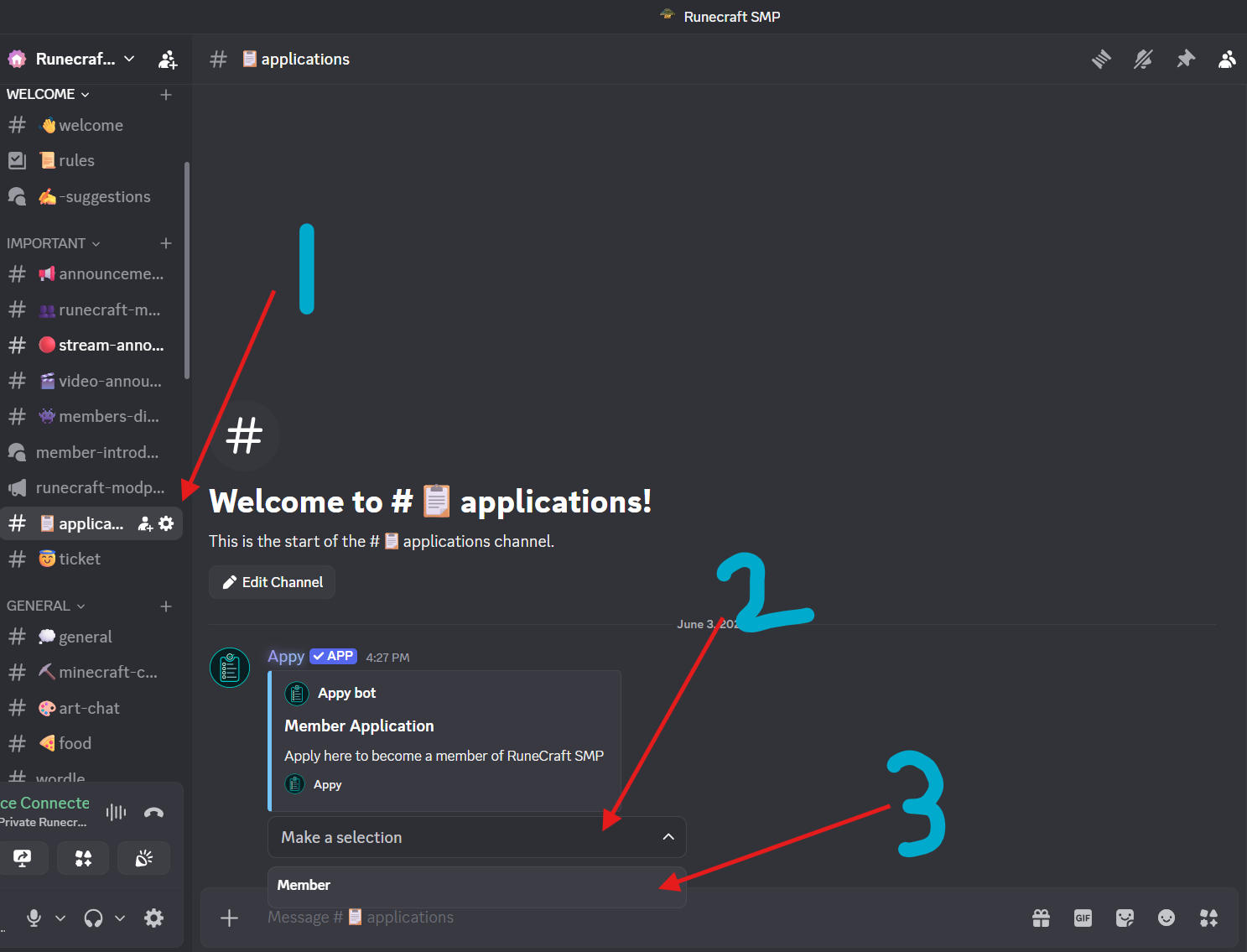 RuneCraft application instructions